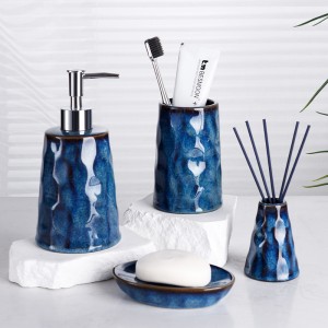 Modern Kiln-Fired Glaze 4-Piece Ceramic Bathroom Set