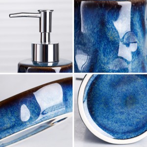 Modern Kiln-Fired Glaze 4-Piece Ceramic Bathroom Set