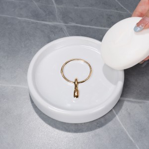 Luxury White 3-Piece Ceramic Bathroom Set for Hotels