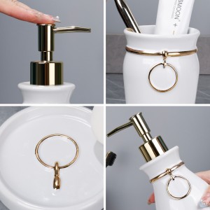 Luxury White 3-Piece Ceramic Bathroom Set for Hotels