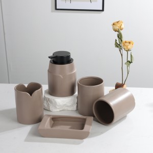 5-Piece Modern Glazed Ceramic Elegant V-Shaped ODM Bathroom Holder Set