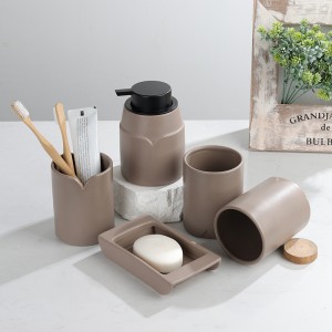 5-Piece Modern Glazed Ceramic Elegant V-Shaped ODM Bathroom Holder Set