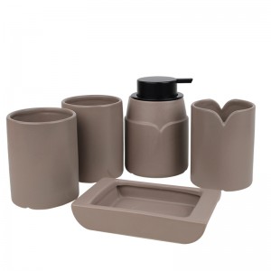 5-Piece Modern Glazed Ceramic Elegant V-Shaped ODM Bathroom Holder Set
