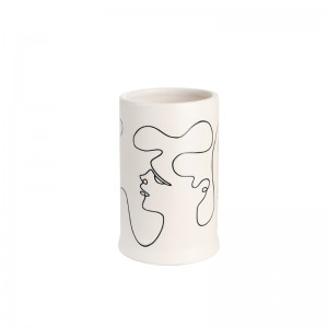 ODM Simple Lines Human Faces Ceramic Modern Bathroom Accessories Set