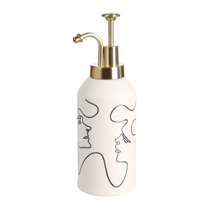 ODM Simple Lines Human Faces Ceramic Modern Bathroom Accessories Set
