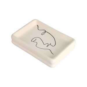 ODM Simple Lines Human Faces Ceramic Modern Bathroom Accessories Set