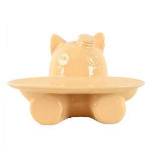High-Quality Materials Pet Key Organizer Decorations Ceramic Pet Key and Leash Container