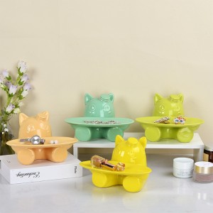 High-Quality Materials Pet Key Organizer Decorations Ceramic Pet Key and Leash Container