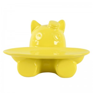 High-Quality Materials Pet Key Organizer Decorations Ceramic Pet Key and Leash Container