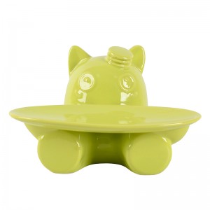 High-Quality Materials Pet Key Organizer Decorations Ceramic Pet Key and Leash Container