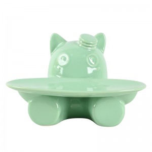 High-Quality Materials Pet Key Organizer Decorations Ceramic Pet Key and Leash Container
