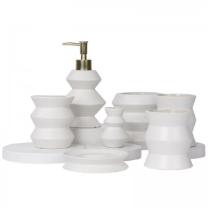 6-Piece Ceramic Bathroom Dispenser Bottle Set