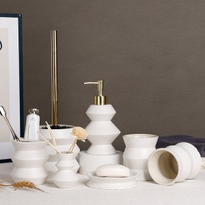 6-Piece Ceramic Bathroom Dispenser Bottle Set