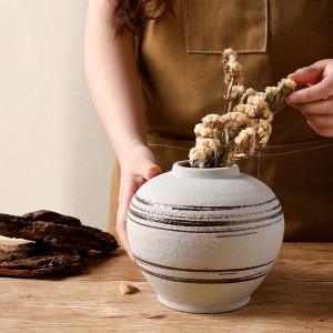Round Ceramic Flower Pot Vase for Home Decor