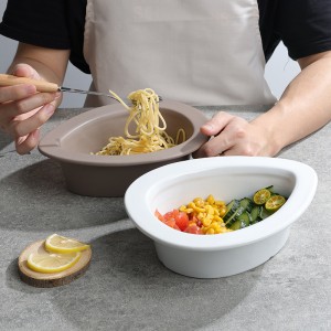 Hand-Made Glazed Personalized Ceramic Waterdrop-Shaped Salad Bowl