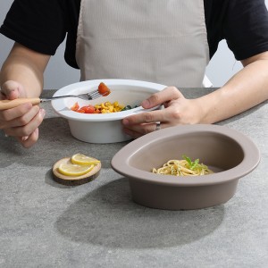 Hand-Made Glazed Personalized Ceramic Waterdrop-Shaped Salad Bowl