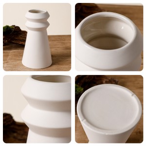 Custom Logo Stoneware Flower Vase for Home Decor