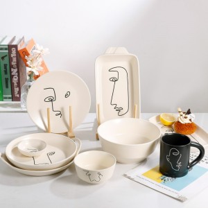 Modern Silk Print Ceramic Bathroom Accessory Set