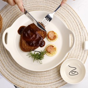 Modern Silk Print Stoneware Tableware Collection