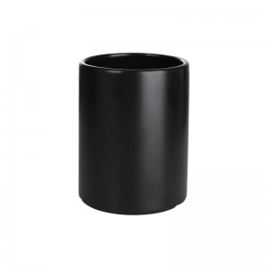 ODM 5-Piece Ceramic V-Shaped Collar Design Black Bathroom Soap Holder Set