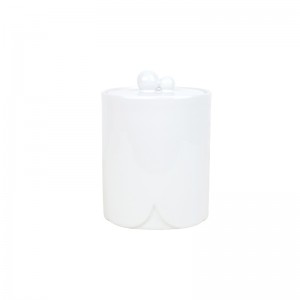 Decorative Ceramic Hotel Bathroom Toilet Accessory Elegant Ceramic V-Shaped Waste Bin Trash Can