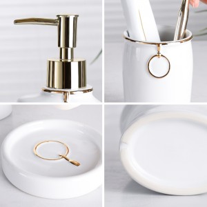 Modern White 4-Piece Ceramic Bathroom Accessory Set