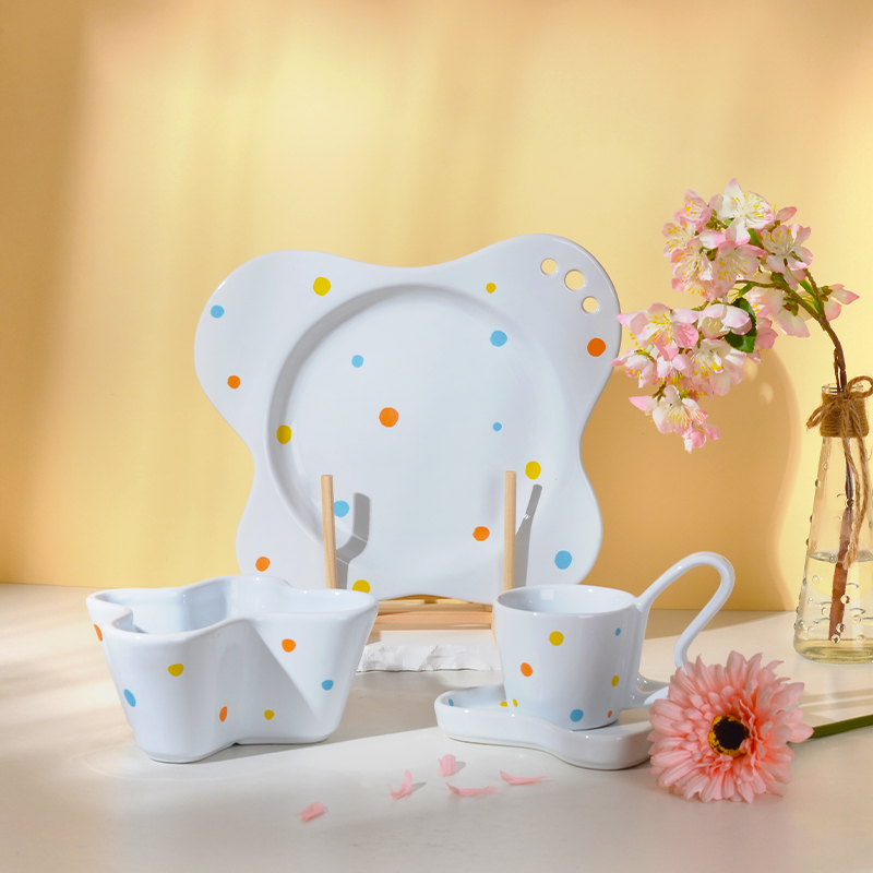 Manufacturer Party Plates Butterfly Design Stoneware Ceramic Dinnerware Tableware Set-1