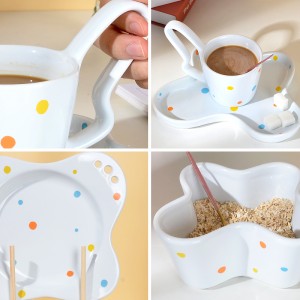 Party Plates Butterfly Design Stoneware Ceramic Dinnerware Tableware Set