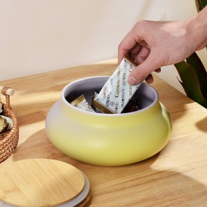 Kitchen Dreamy Colorful Fluid Sealed Jar Ceramic Set Tea Sugar Coffee Storage Canisters