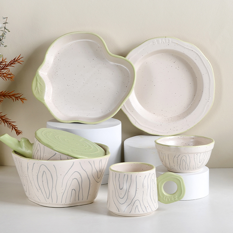 China Tableware Glazed Annual Ring Shape Stoneware Ceramic dinnerware sets-1