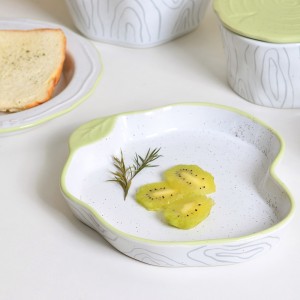 China Tableware Glazed Annual Ring Shape Stoneware Ceramic Dinnerware Sets