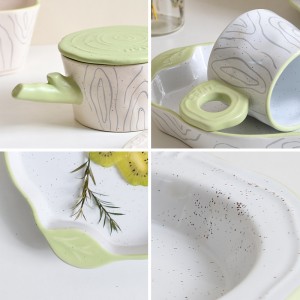 China Tableware Glazed Annual Ring Shape Stoneware Ceramic Dinnerware Sets