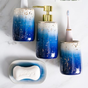 Decal Starry Sky Design Ceramic Bath Set Bathroom Accessories