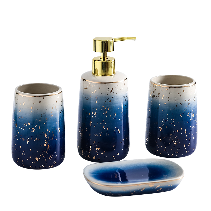 China Manufacturer for Blue Bathroom Set - Wholesale Decal Starry Sky Design Ceramic Bath Set Bathroom Accessories – Yongsheng