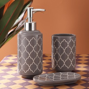 Modern White 3pcs Ceramic Bathroom Accessories Set
