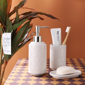 Modern White 3pcs Ceramic Bathroom Accessories Set