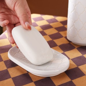 Modern White 3pcs Ceramic Bathroom Accessories Set