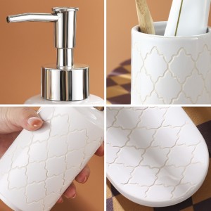 Modern White 3pcs Ceramic Bathroom Accessories Set