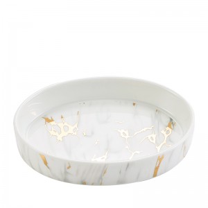 Gold Marble Decal Hotel Ceramic 4 Piece Europe Simple Bathroom Accessories Set