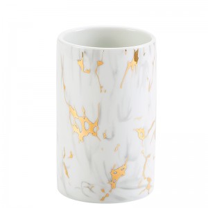 Gold Marble Decal Hotel Ceramic 4 Piece Europe Simple Bathroom Accessories Set