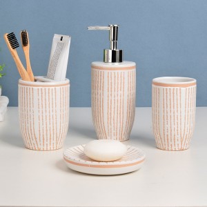 Modern Hand Painted Ceramic 4 Piece Bathroom Sets and Accessories