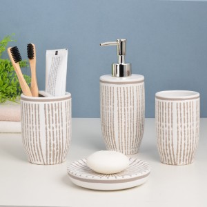 Modern Hand Painted Ceramic 4 Piece Bathroom Sets and Accessories