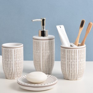 Modern Hand Painted Ceramic 4 Piece Bathroom Sets and Accessories