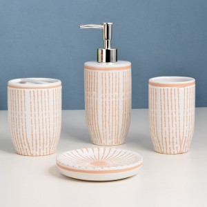 Modern Hand Painted Ceramic 4 Piece Bathroom Sets and Accessories