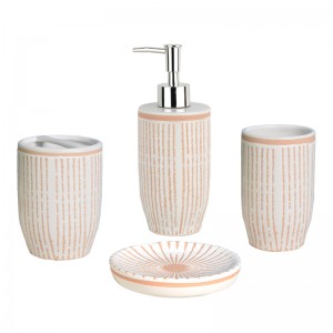 Modern Hand Painted Ceramic 4 Piece Bathroom Sets and Accessories