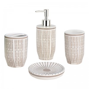 Modern Hand Painted Ceramic 4 Piece Bathroom Sets and Accessories