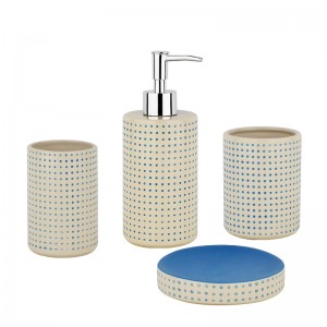 Custom Modern Hand Painted 4 Piece Ceramic New Design Bathroom Accessories Set