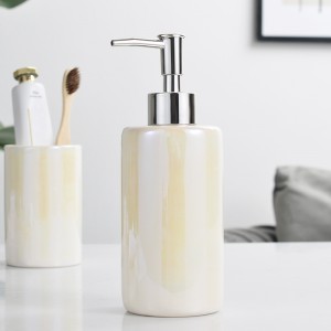Round Shape Pearl Glaze Bath Set Ceramic Home Accessories Kitchen Bathroom