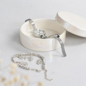 Round Shape Pearl Glaze Bath Set Ceramic Home Accessories Kitchen Bathroom