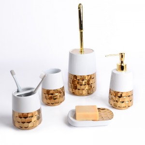 Factory Custom Stoneware Nordic Luxury Design Ceramic Bathroom Accessories Set
